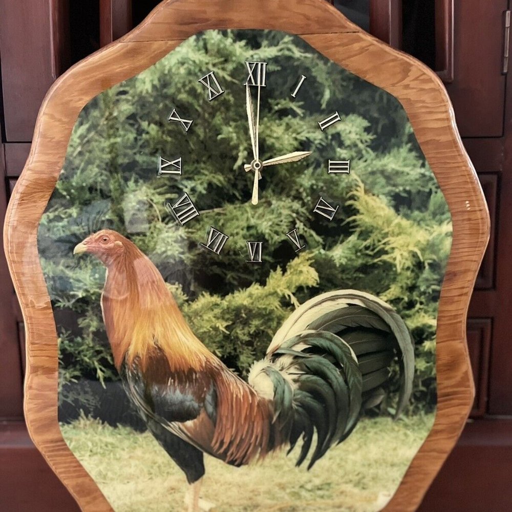 Chicken Roster Photo Wall Clock, although clock does not work. - Picture 2 of 5